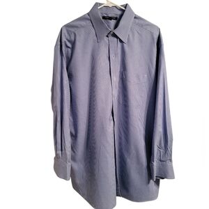 🩷 3/$15 Tommy Hilfiger Men's Blue Striped Shirt, Size XL 17 (32/33), NWOT